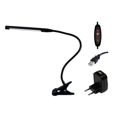 Top Light Lara C - Светодиодная лампа с зажимом и регулированием яркости LARA USB LED/5W/230V