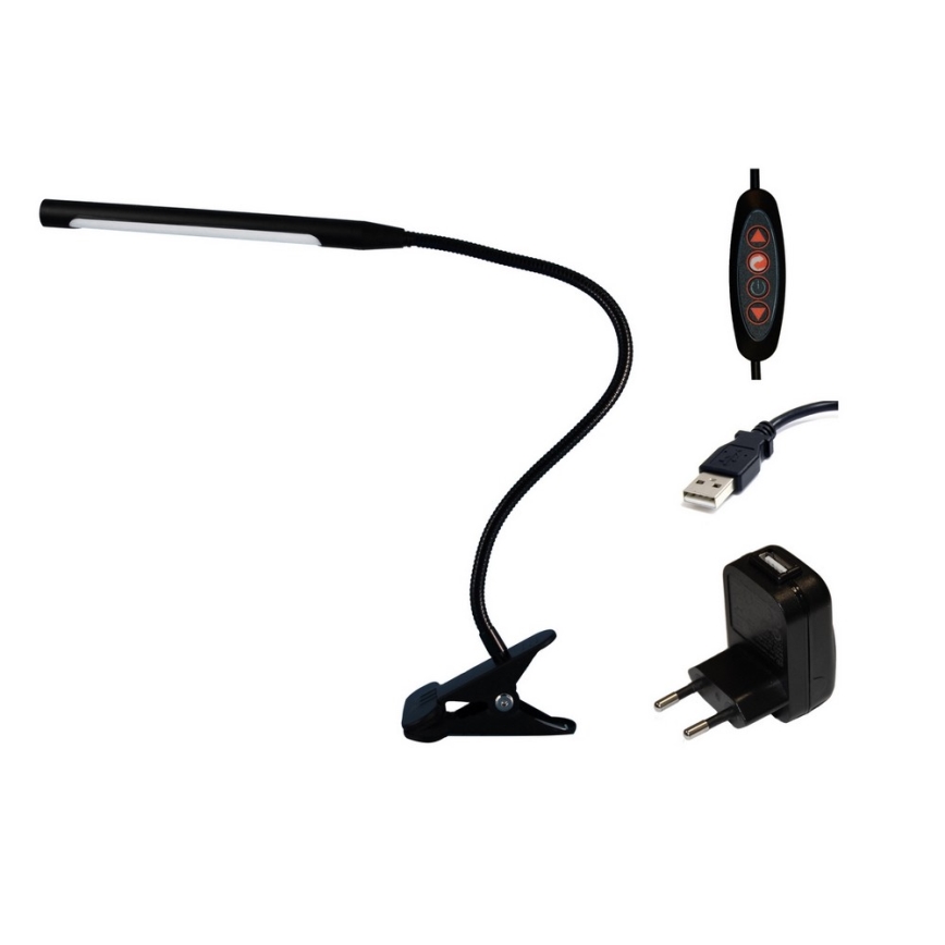 Top Light Lara C - Светодиодная лампа с зажимом и регулированием яркости LARA USB LED/5W/230V