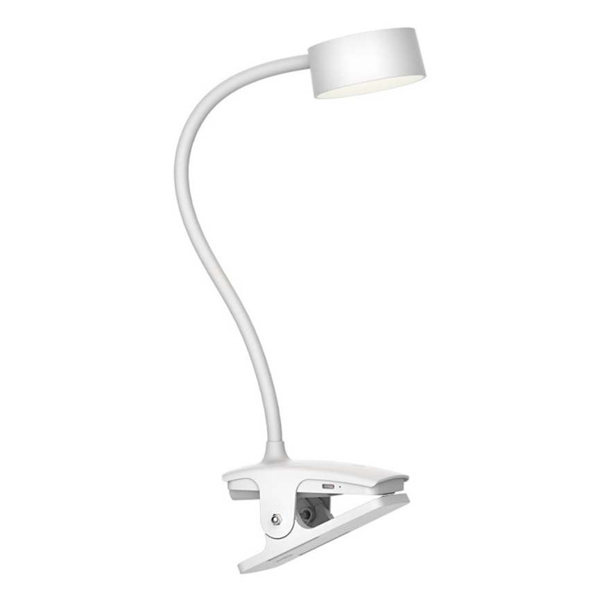 Top Light - LED Димируемая настольная лампа с клипом BELLA LED/4,8W/5V 3000-6500K Белая