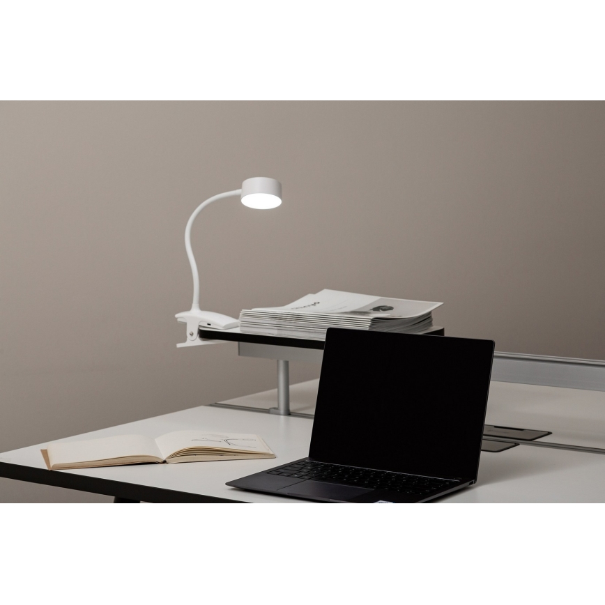 Top Light - LED Димируемая настольная лампа с клипом BELLA LED/4,8W/5V 3000-6500K Белая