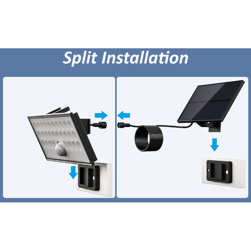 Top Light - LED На сонячній батареї настінний прожектор з датчиком HELEON VARIO LED/8W/3,7V IP65 4000K 2200 mAh + пульт дистанційного керування