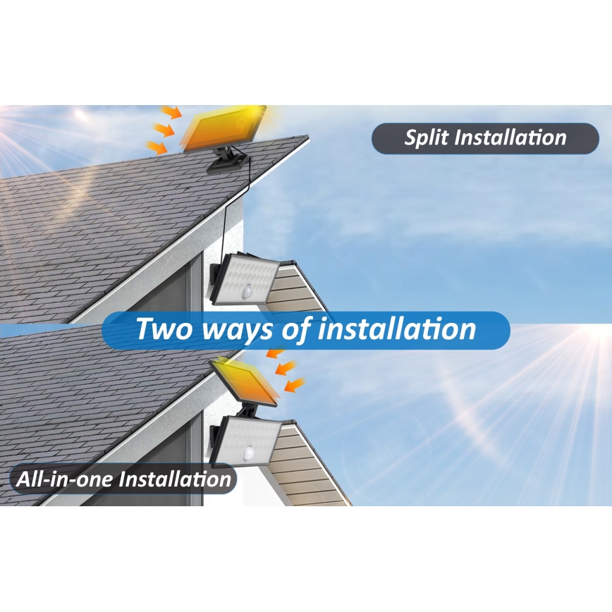 Top Light - LED На сонячній батареї настінний прожектор з датчиком HELEON VARIO LED/8W/3,7V IP65 4000K 2200 mAh + пульт дистанційного керування