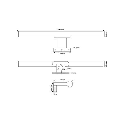 Top Light - LED Підсвітка для дзеркала для ванної OREGON LED/7W/230V 40 см IP44