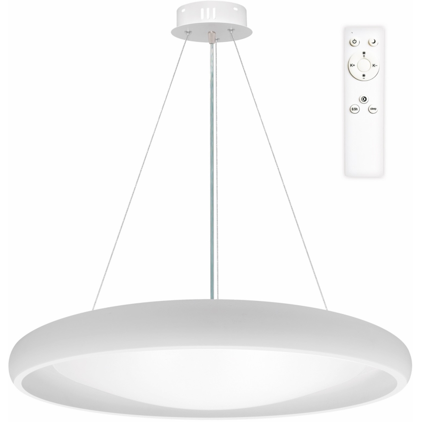 Top Light - Світлодіодна підвісна люстра з регулюванням яскравості SALERNO LED/60W/230V 3000-6500K діаметр 60 см білий + пульт дистанційного керування