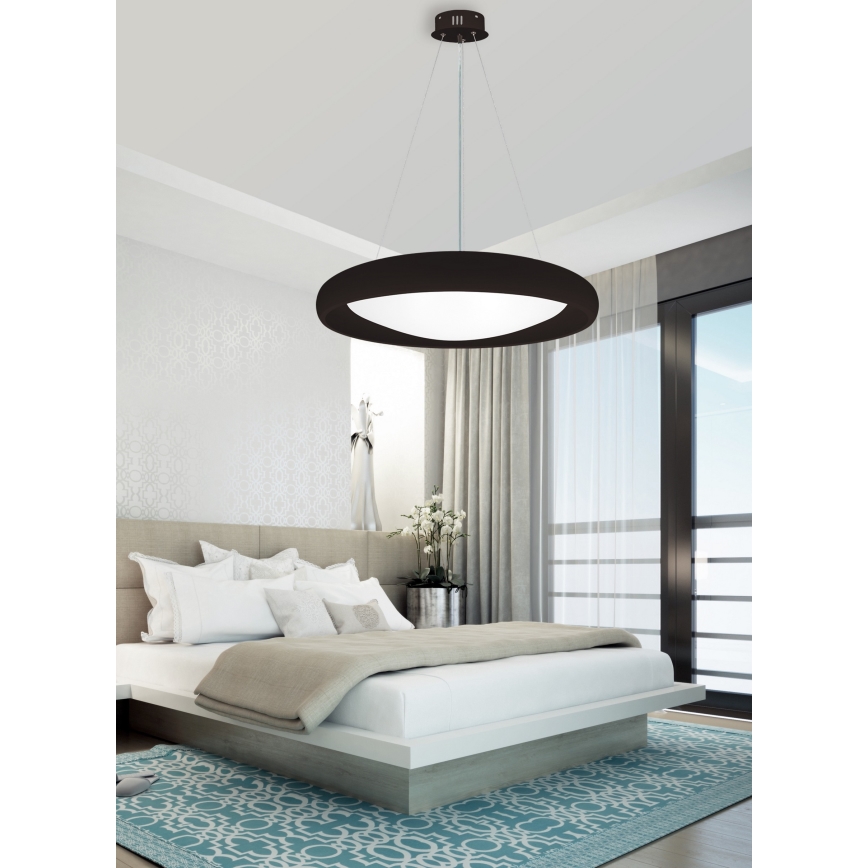 Top Light - Світлодіодна підвісна люстра з регулюванням яскравості SALERNO LED/60W/230V 3000-6500K діаметр 60 см чорний + пульт дистанційного керування
