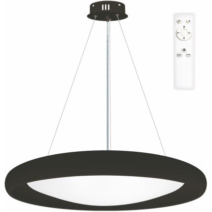 Top Light - Світлодіодна підвісна люстра з регулюванням яскравості SALERNO LED/60W/230V 3000-6500K діаметр 60 см чорний + пульт дистанційного керування