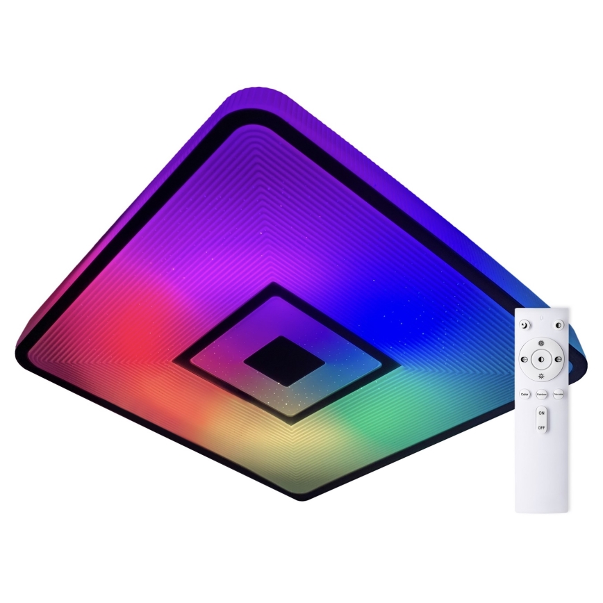 Top Light - LED RGB стельовий світильник з регулюванням яскравості RAINBOW LED/24W/230V квадратний + пульт дистанційного керування