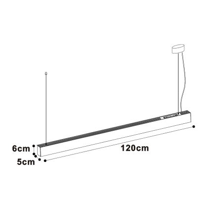 Top Light - LED стельовий накладний підвісний світильник HORIZON LED/40W/230V 3000/4000/6500K білий