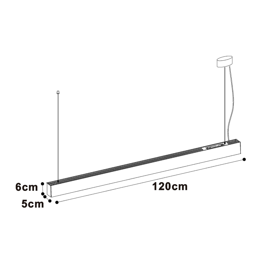 Top Light - LED стельовий накладний підвісний світильник HORIZON LED/40W/230V 3000/4000/6500K білий