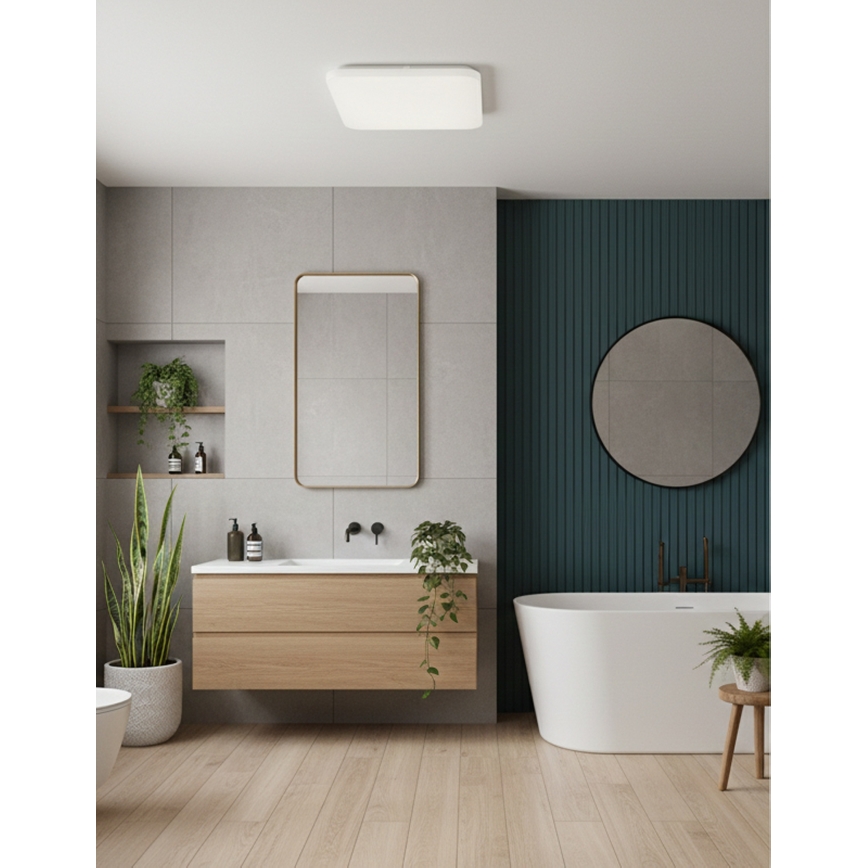 Top Light - LED стельовий світильник для ванної кімнати DUNAJ LED/32W/230V 3000/4000/6500K IP44 38x38 см білий