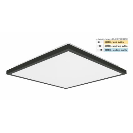 Top Light - Світлодіодний стельовий світильник для ванної кімнати ONYX LED/24W/230V IP44 3000/4000/6500K 38x38 см чорний