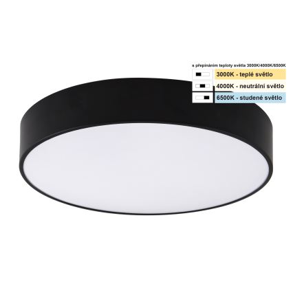 Top Light - Світлодіодний стельовий світильник для ванної кімнати PETAL LED/24W/230V IP44 3000/4000/6500K діаметр 35 см чорний