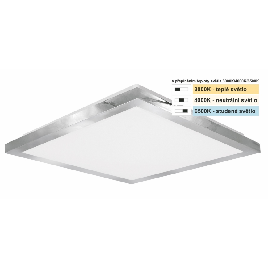 Top Light - Світлодіодний стельовий світильник для ванної кімнати SILVER LED/10W/230V IP44 3000/4000/6500K 28x28 см матовий хром