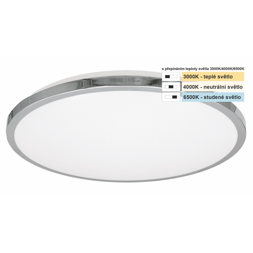 Top Light - Світлодіодний стельовий світильник для ванної кімнати SILVER LED/10W/230V IP44 3000/4000/6500K діаметр 29 см глянцевий хром