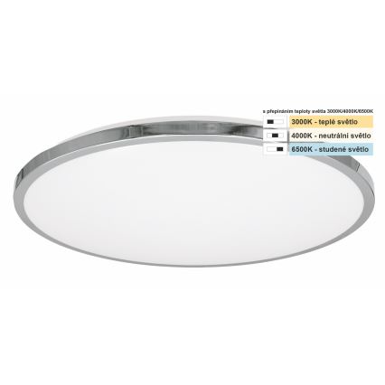 Top Light - Світлодіодний стельовий світильник для ванної кімнати SILVER LED/18W/230V IP44 3000/4000/6500K діаметр 34 см глянцевий хром
