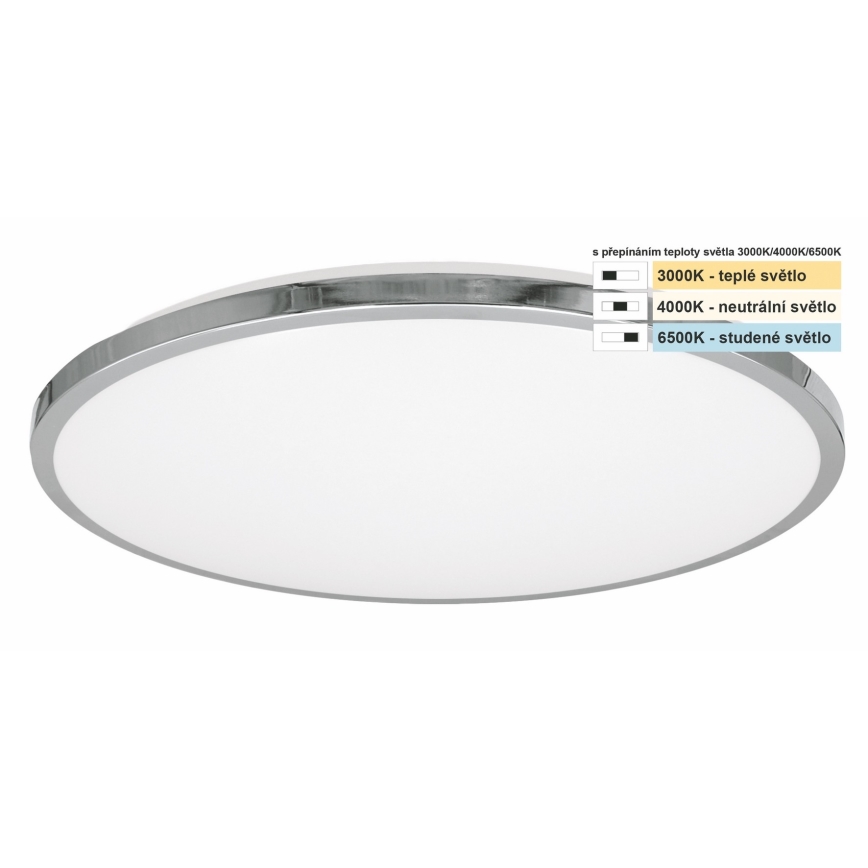 Top Light - Світлодіодний стельовий світильник для ванної кімнати SILVER LED/18W/230V IP44 3000/4000/6500K діаметр 34 см глянцевий хром