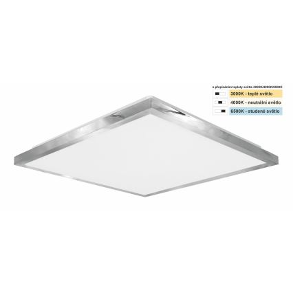 Top Light - Світлодіодний стельовий світильник для ванної кімнати SILVER LED/24W/230V IP44 3000/4000/6500K 38x38 см матовий хром