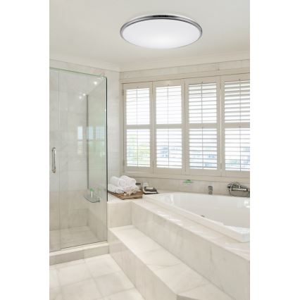 Top Light - Світлодіодний стельовий світильник для ванної кімнати SILVER LED/24W/230V IP44 3000/4000/6500K діаметр 39 см глянцевий хром