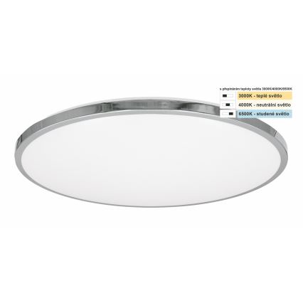 Top Light - Світлодіодний стельовий світильник для ванної кімнати SILVER LED/24W/230V IP44 3000/4000/6500K діаметр 39 см глянцевий хром
