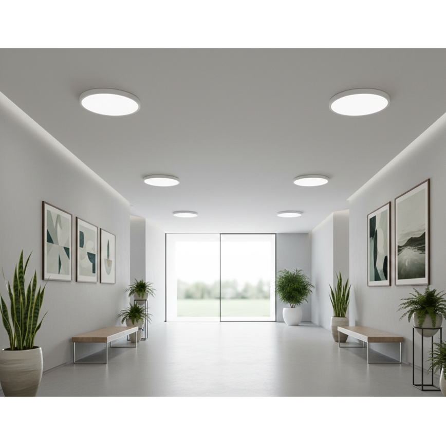 Top Light - LED стельовий світильник з датчиком руху REVIT LED/9/12/18W/230V 3000/4000/6500K, діам. 23 см, білий