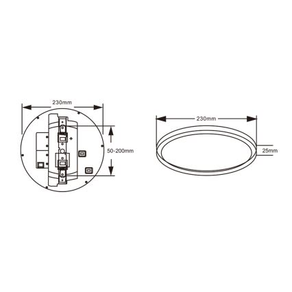 Top Light - LED стельовий світильник з датчиком руху REVIT LED/9/12/18W/230V 3000/4000/6500K, діам. 23 см, білий