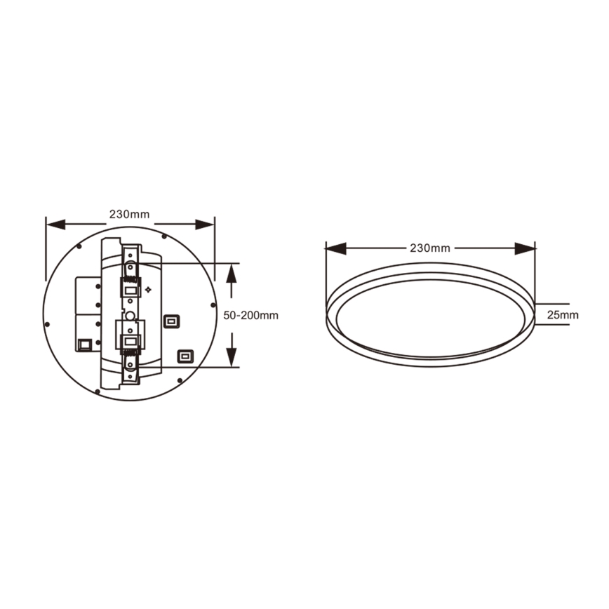 Top Light - LED стельовий світильник з датчиком руху REVIT LED/9/12/18W/230V 3000/4000/6500K, діам. 23 см, білий