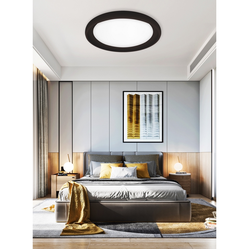 Top Light - Світлодіодний стельовий світильник з регулюванням яскравості SALERNO LED/60W/230V 3000-6500K діаметр 60 см чорний + пульт дистанційного керування