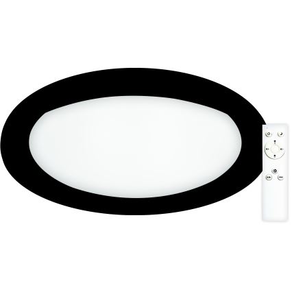 Top Light - Світлодіодний стельовий світильник з регулюванням яскравості SALERNO LED/60W/230V 3000-6500K діаметр 60 см чорний + пульт дистанційного керування