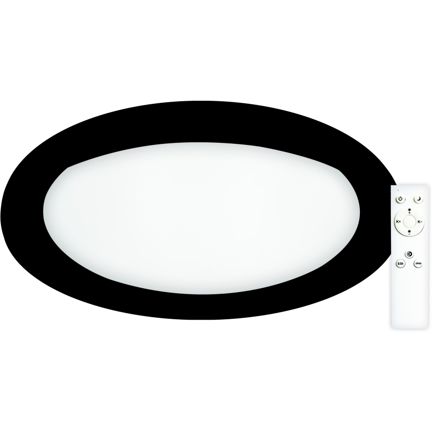Top Light - Світлодіодний стельовий світильник з регулюванням яскравості SALERNO LED/60W/230V 3000-6500K діаметр 60 см чорний + пульт дистанційного керування