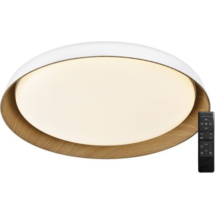 Top Light - Світлодіодний стельовий світильник з регулюванням яскравості SATELLITE LED/48W/230V 3000-6500K діаметр 53 см білий/коричневий + пульт дистанційного керування