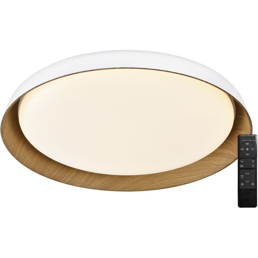 Top Light - Світлодіодний стельовий світильник з регулюванням яскравості SATELLITE LED/48W/230V 3000-6500K діаметр 53 см білий/коричневий + пульт дистанційного керування