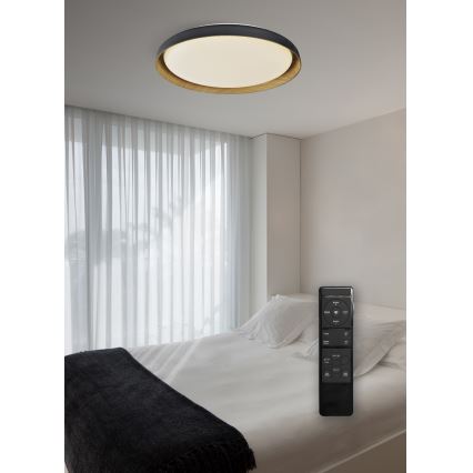 Top Light - Світлодіодний стельовий світильник з регулюванням яскравості SATELLITE LED/48W/230V 3000-6500K діаметр 53 см чорний/коричневий + пульт дистанційного керування