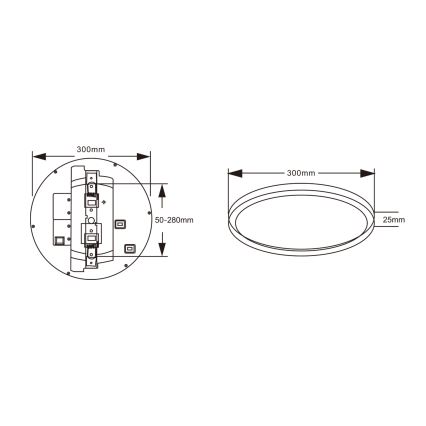 Top Light - LED стельовий світильник з датчиком руху REVIT LED/12/18/24W/230V 3000/4000/6500K, діаметр 30 см, білий