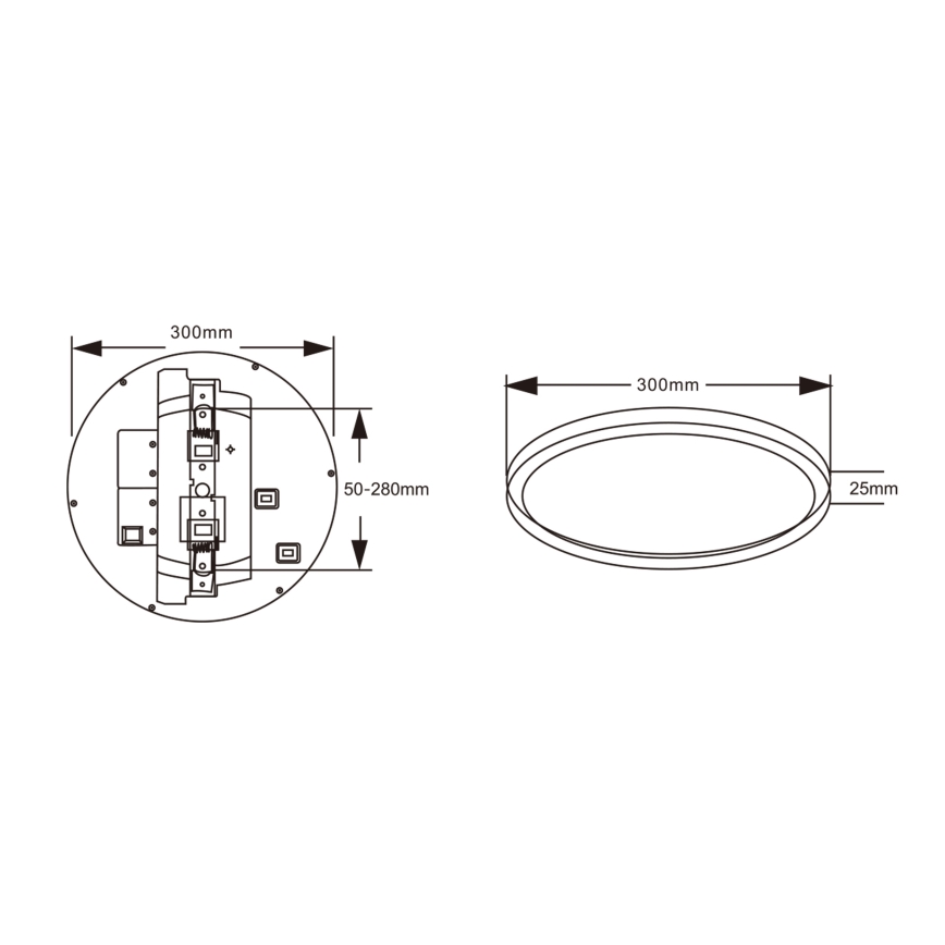 Top Light - LED стельовий світильник з датчиком руху REVIT LED/12/18/24W/230V 3000/4000/6500K, діаметр 30 см, білий
