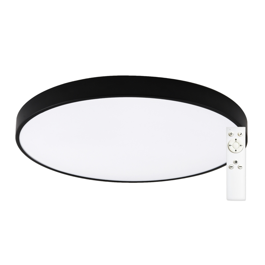 Top Light - LED-стельовий світильник для ванної кімнати PETAL LED/60W/230V 3000-6500K IP44 Ø 59 см, з регулюванням яскравості, чорний + пульт дистанційного керування