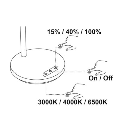 Top Light - LED Регулируемая настольная лампа BELLA LED/4,8W/5V 3000/4000/6500K белая