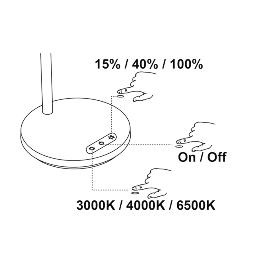 Top Light - LED Регулируемая настольная лампа BELLA LED/4,8W/5V 3000/4000/6500K белая