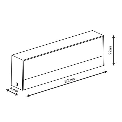 Top Light - LED зовнішній настінний світильник IMOLA LED/16W/230V 3000/4000/6000K IP54 30 cm чорний
