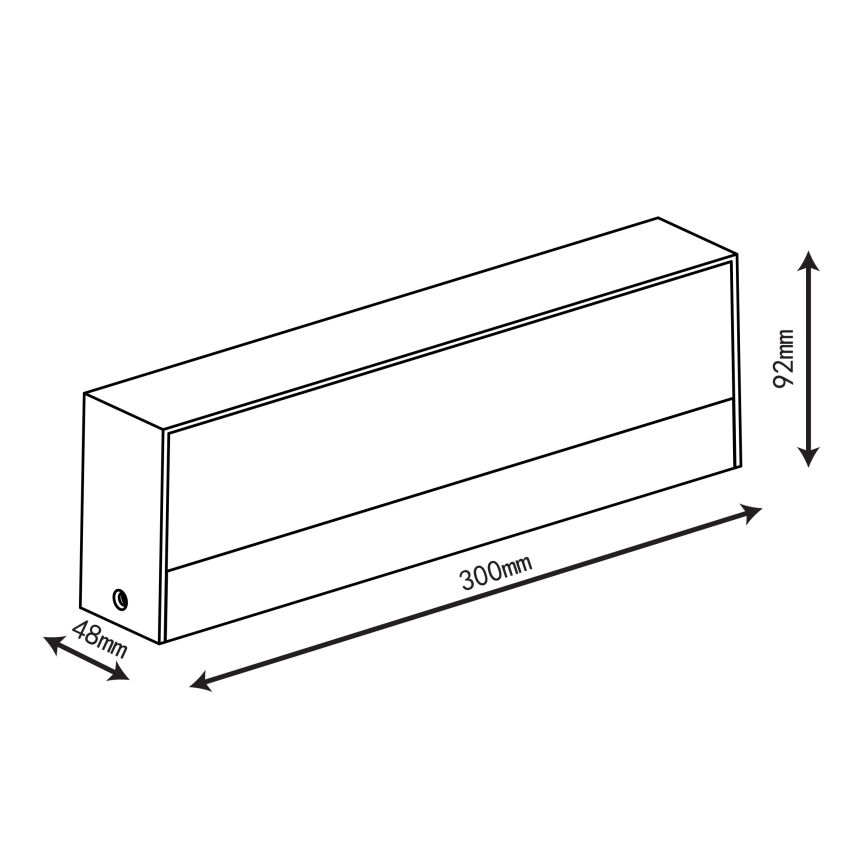 Top Light - LED зовнішній настінний світильник IMOLA LED/16W/230V 3000/4000/6000K IP54 30 cm чорний