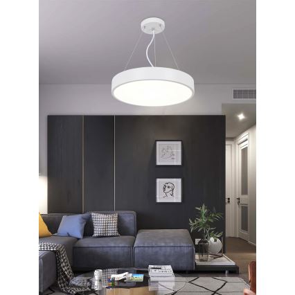 Top Light Metal 40BZ RC - Светодиодная подвесная люстра с регулированием яркости METAL LED/51W/230V + пульт ДУ белый