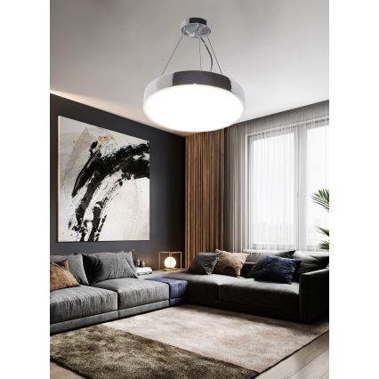Top Light Metal 40CRZ RC - Світлодіодна підвісна люстра з регулюванням яскравості METAL LED/51W/230V глянцевий хром + пульт дистанційного керування