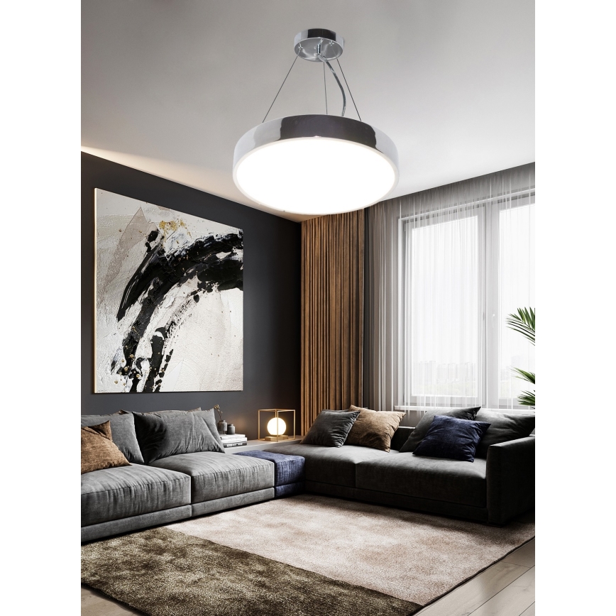 Top Light Metal 40CRZ RC - Світлодіодна підвісна люстра з регулюванням яскравості METAL LED/51W/230V глянцевий хром + пульт дистанційного керування