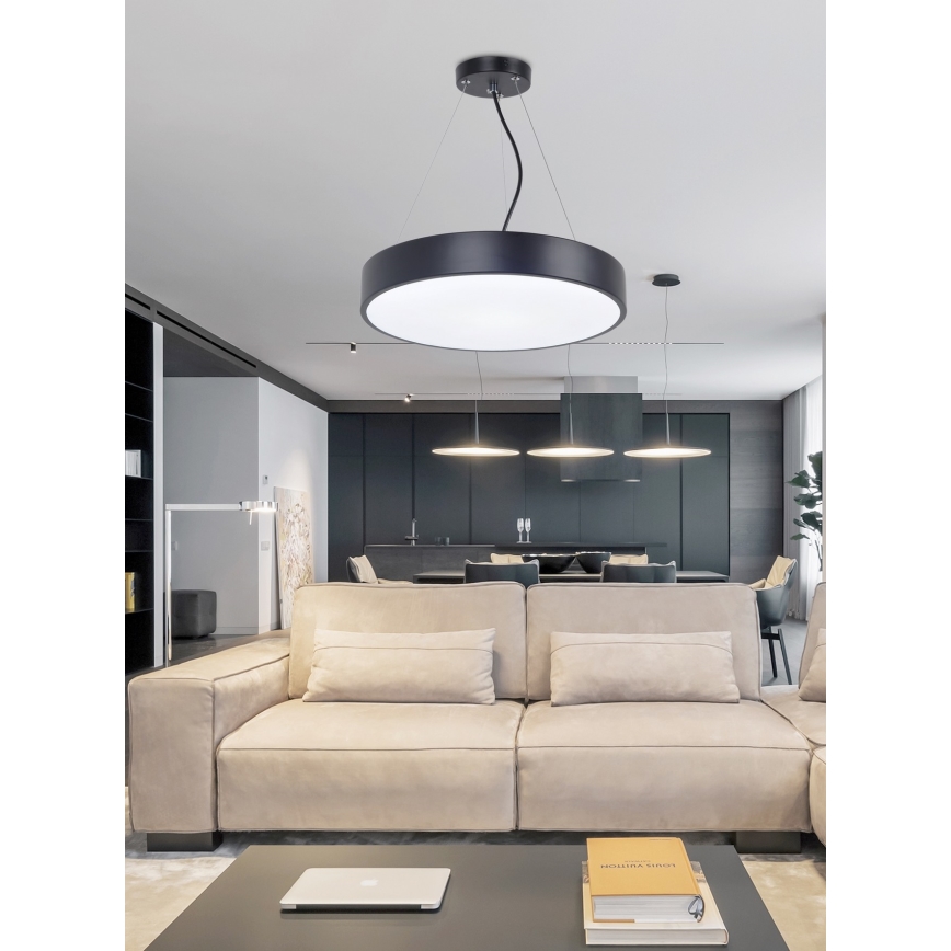 Top Light Metal 40CZ RC - Світлодіодна підвісна люстра з регулюванням яскравості METAL LED/51W/230V + пульт ДК чорний