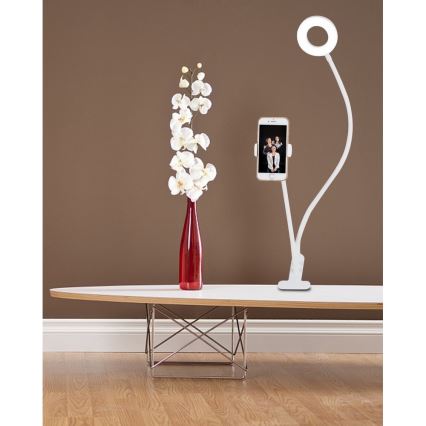 Top Light Neck B - Светодиодная настольная лампа с регулированием яркости и держателем NECK LED/5W/230V белый