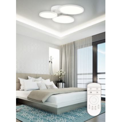 Top Light - Пристельова LED люстра з регулюванням яскравості MERKUR LED/50W/230V 3000-6500K білий + пульт дистанційного керування