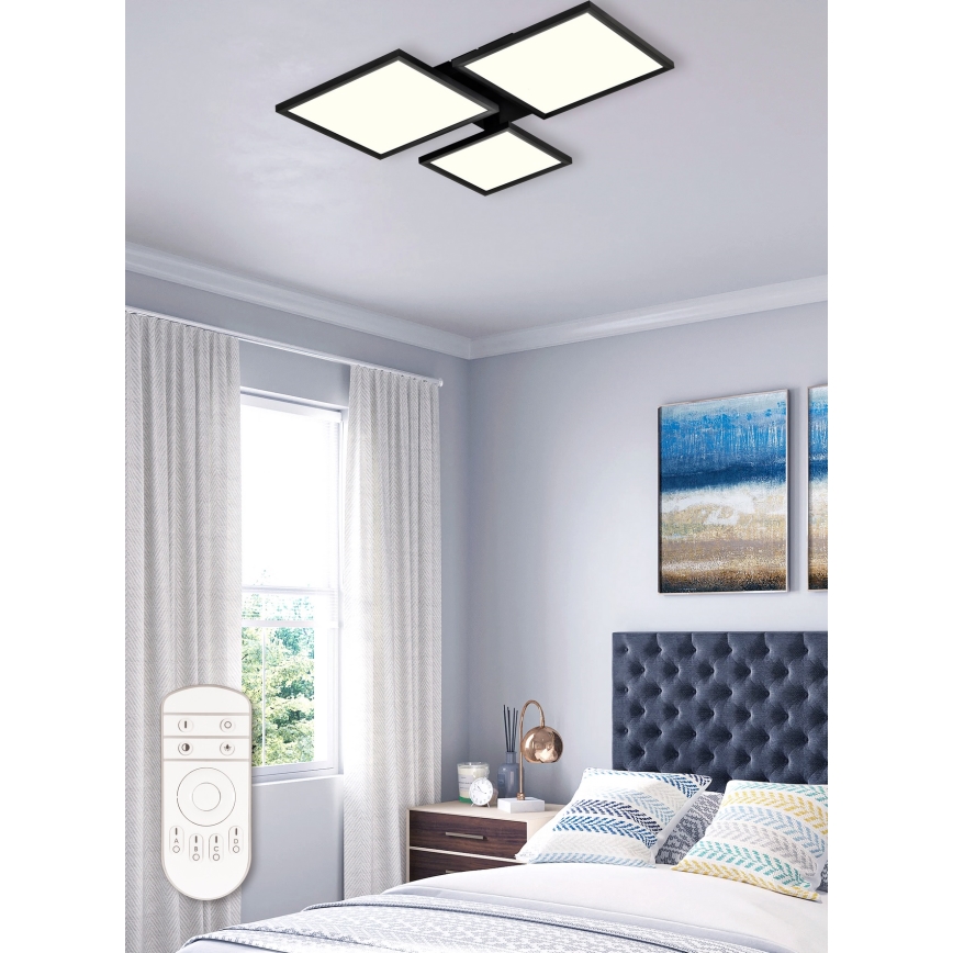 Top Light - Пристельова LED люстра з регулюванням яскравості MERKUR LED/50W/230V 3000-6500K чорний + пульт дистанційного керування