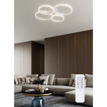Top Light - Пристельова LED люстра з регулюванням яскравості OLYMP LED/65W/230V 3000-6500K круглий білий + пульт дистанційного керування