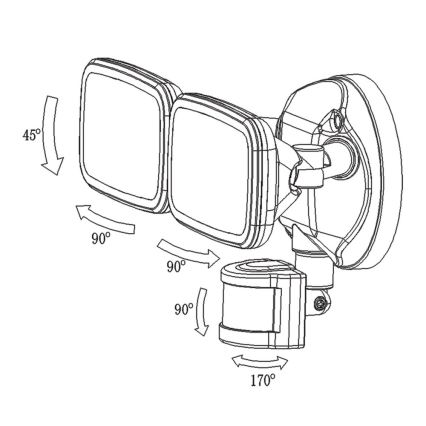 Top Light Siena C PIR - Светодиодный прожектор с датчиком SIENA 2xLED/20W/230V IP65