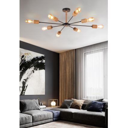 Top Light Star 8 - Люстра на штанге STAR 8xE27/40W/230V сосна