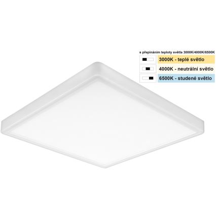 Top Light - Стельовий LED світильник REVIT LED/24W/230V 3000/4000/6500K 30x30 см білий